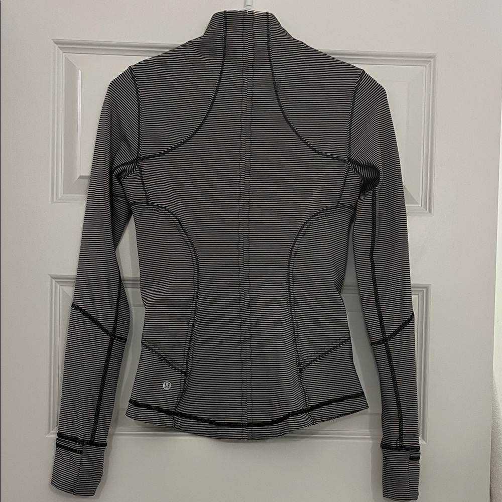 lululemon athletica Black and White Striped Zip-Up Jacket
